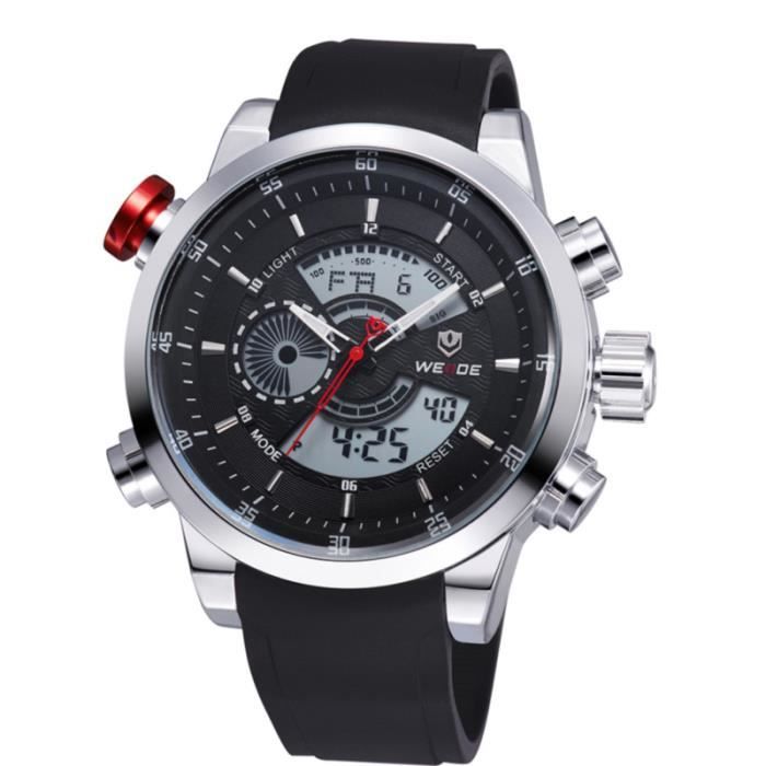 WEIDE 3401 montre homme à quartz avec double bande électronique (blanc) MONTRE BRACELET