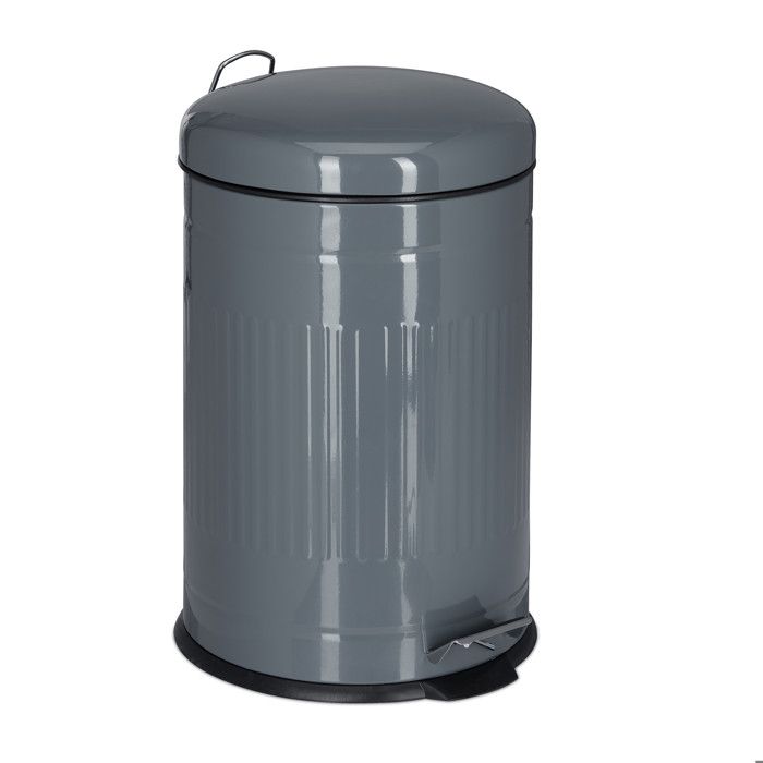 Relaxdays Poubelle à pédale 20 L inox seau intérieur anse couvercle salle de bain cuisine déchets - 4052025935917