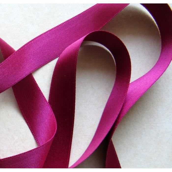 Ruban satin double face Violet Prune 25 mm x 25 m
