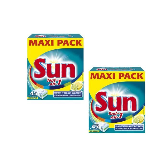 SUN TOUT EN 1 PACK DE 2 BOITES DE 45 PASTILLES PARFUM CITRON