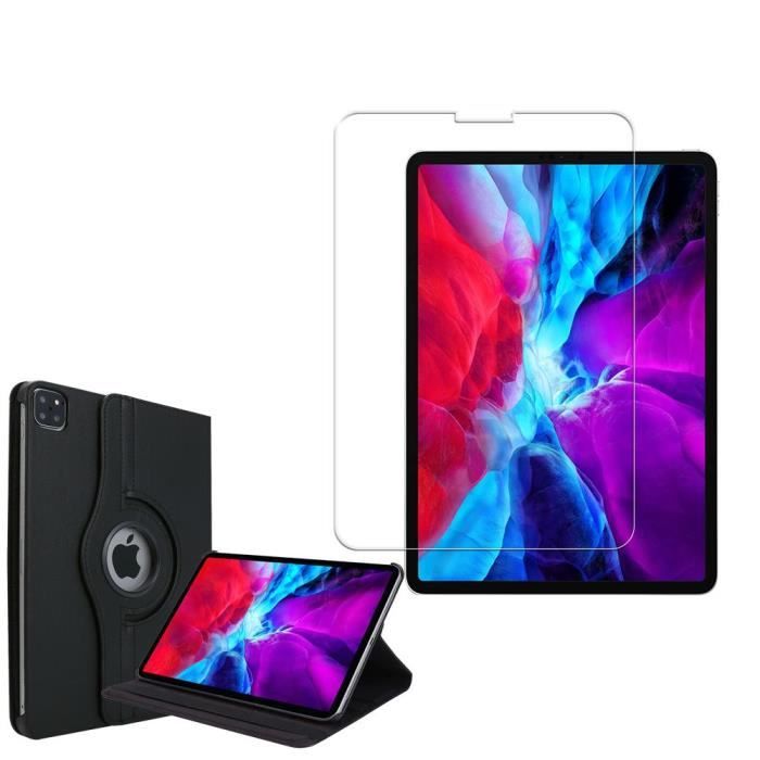 Pour Apple iPad Pro 11 (2020): Etui Rotatif Rotative Rotation 360° - NOIR + 1 Film Verre Trempé