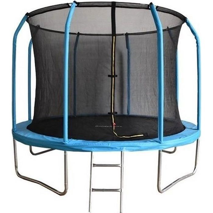 Trampoline - 244 cm - avec échelle & filet de sécurité - bleu