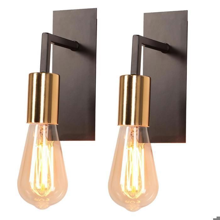 Applique Murale Vintage B.K.Licht • Spot Orientable 360° • Douille E27 • 60W Max • Noir Mat • Sans Ampoule