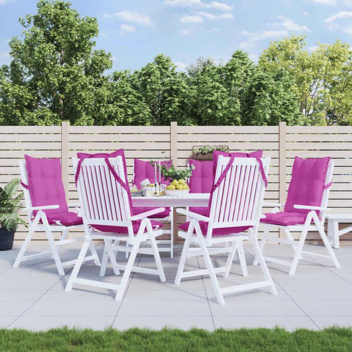 vidaXL Lot de 6 Coussins de Chaise à Dossier Haut Galette de Siège Imperméable Coussin dExtérieur Anti glissement Jardin 377664