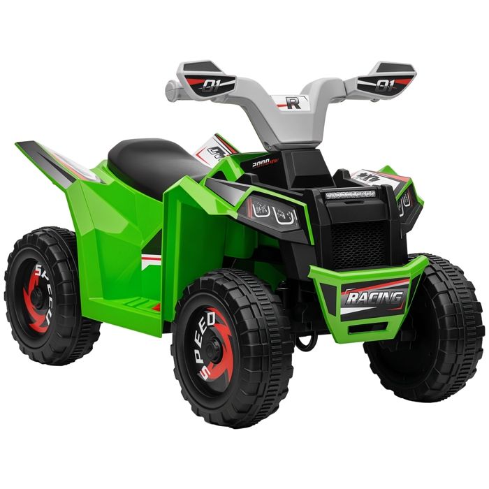 Quad électrique HOMCOM pour enfants véhicule à batterie 6V avec marche avant et arrière 70L x 415l x 485H cm Vert