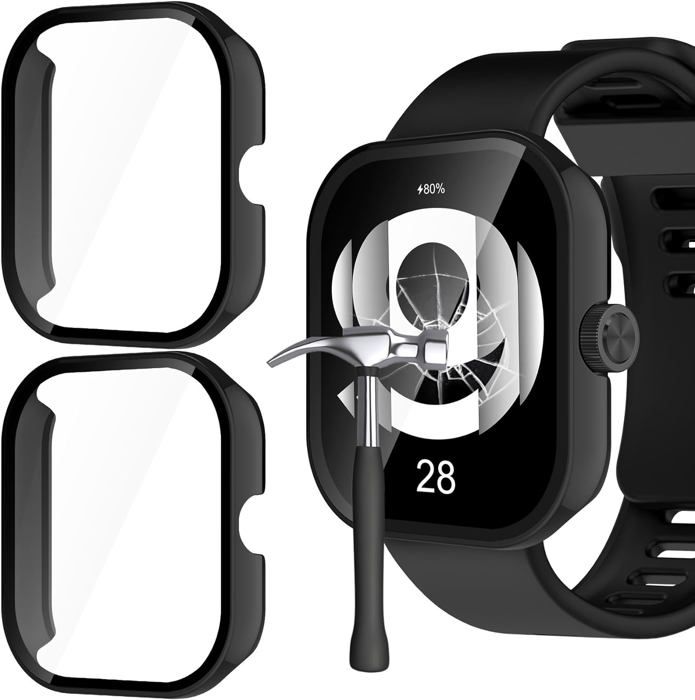 2 Pièces Coque Compatible avec Xiaomi Redmi Watch 4 Étui de Protection Anti-Rayures Bumper Housse pour Montre -Noir 2 Pièces Coque Compatible avec Xiaomi Redmi Watch 4 Étui de Protection Anti-Rayures Bumper Housse pour Montre -Noir