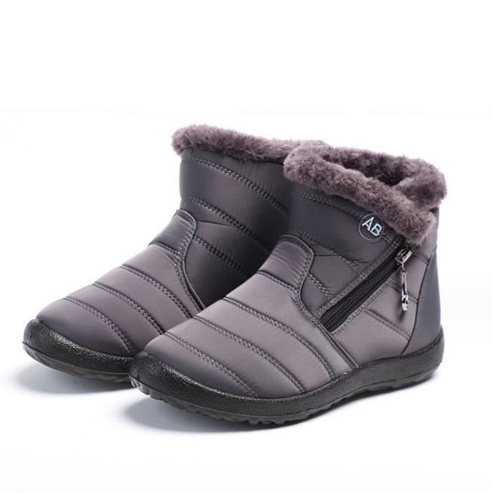 Bottes de Neige Femme Bottes Hiver Doublure Chaude Imperméable Confort ...