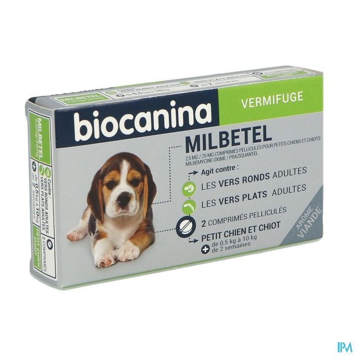 Milbetel Vermifuge petit chien et chiot Biocanina  2 comprimés