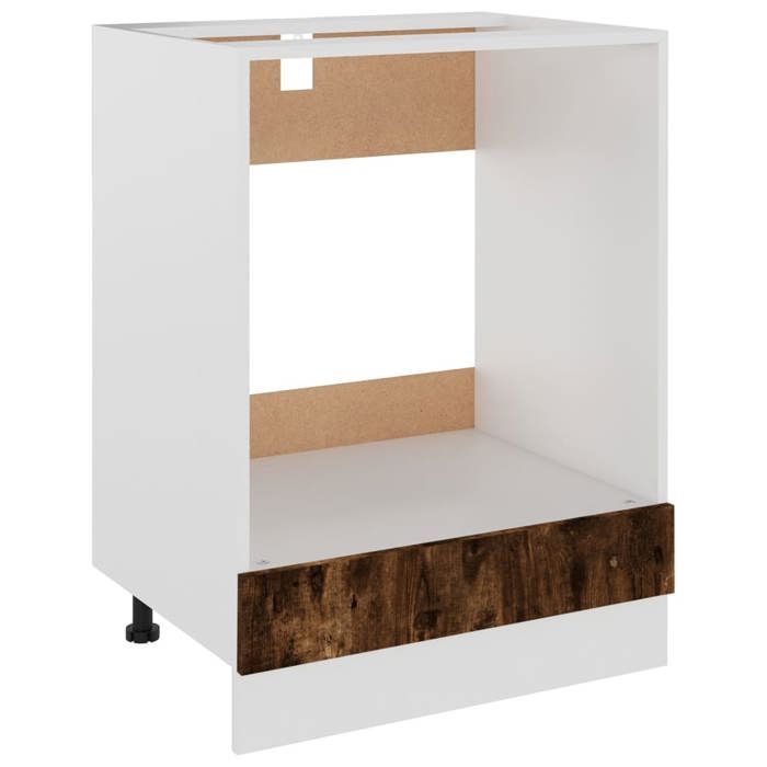 Armoire à four - CLOUD - Pieds réglables - Chêne fumé - 60x46x815 cm - Bois dingénierie