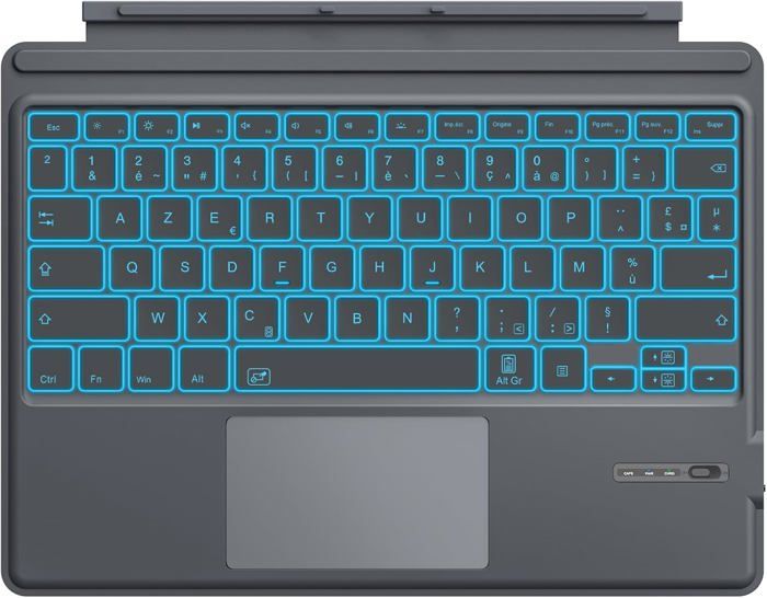 Clavier Français Compatible avec Microsoft Surface Pro 7 Plus/Pro 7/Pro 6/Pro 5/Pro 4/Pro 3 Clavier AZERTY Bluetooth