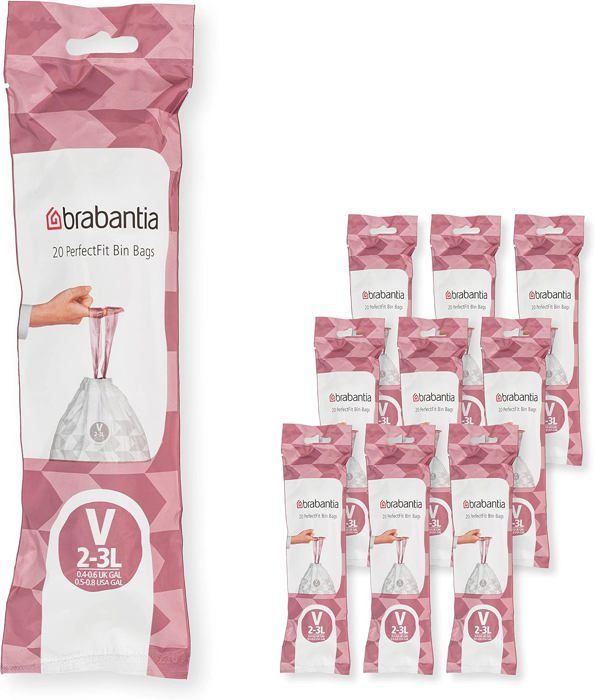 Brabantia Sacs Poubelle PerfectFit Code L 40-45L - Ultra Résistants Poignées Coulissantes Lot 40