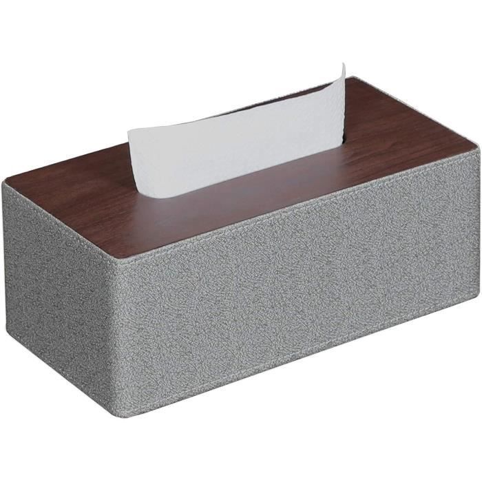 Boîte à Mouchoirs En Cuir PU Blanc - Distributeur De Mouchoirs Pour Bureau Ou Maison, 25x14x10 Cm