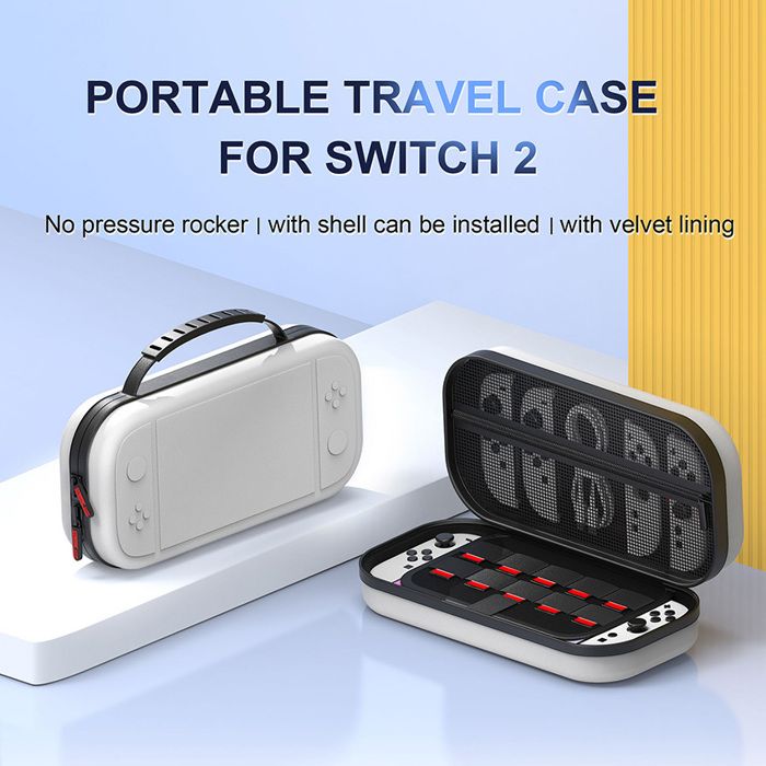 Étui de Transport pour Nintendo Switch 2 Housse Sacoche à Coque Rigide Antichoc Pochette avec Rangement Jeux & Accessoires - vue 3