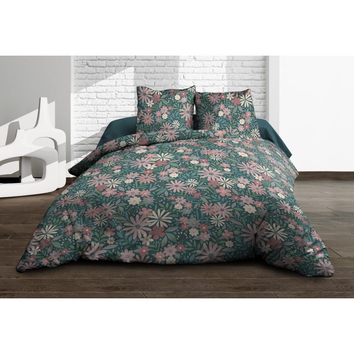 Parure lit 140x190 cm 100% coton 57 fils – Drap housse 140x190 bonnet 25 cm drap plat 240x300 2 taies 63x63