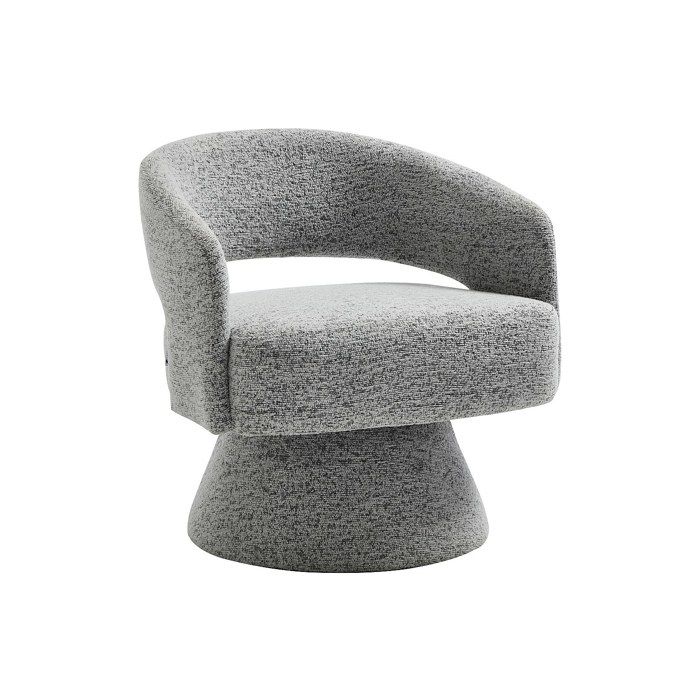 Fauteuil pivotant en tissu chenille gris FEDOTE