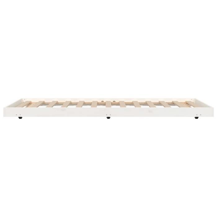 BURKE* Lit simple 100x200 cm Structure de lit classique sans matelas blanc bois de pin massif- LL7280