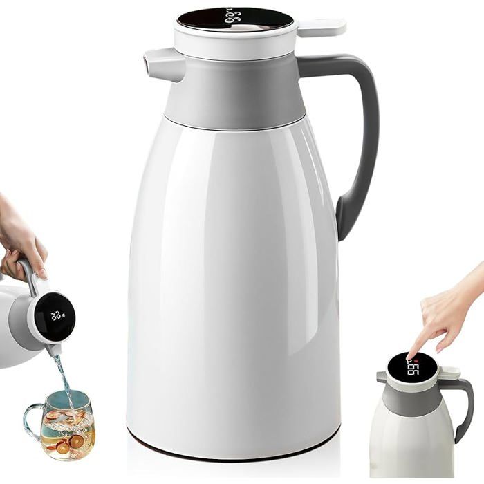 Pichet 2 Litres Pour Boissons Froides Pichet à Eau En Acier Inoxydable 2 Litres Avec Bec Anti-glace - Pour Maison, Restaurant, Bar - Design élégant
