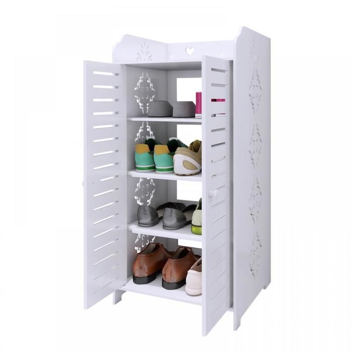 Étagère à Chaussures à 4 Niveaux Rangement à Chaussures Meuble