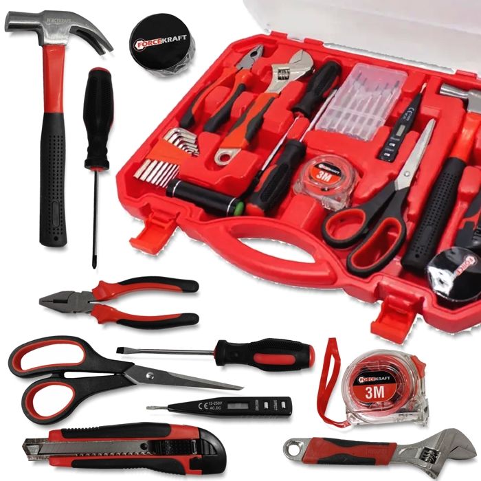 Ensemble doutils polyvalent - FORCEKRAFT - 26 éléments - Acier Cr-V - Mallette compacte incluse
