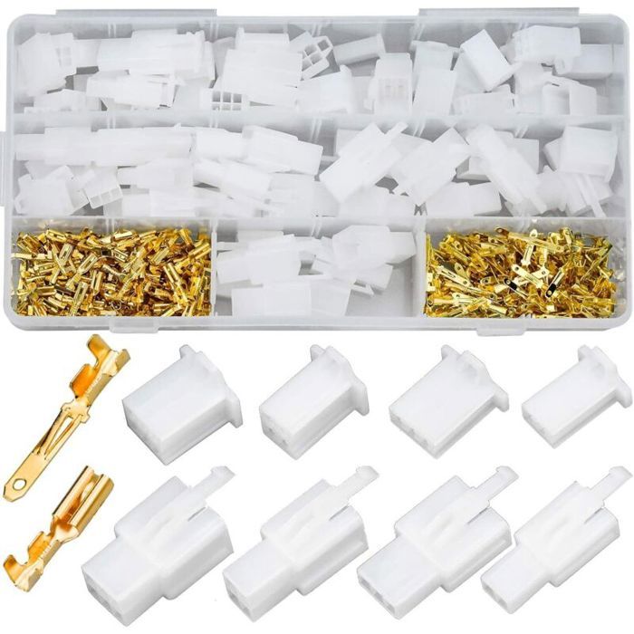 MHY® - 380PCS Connecteur Électrique Moto/Autos 2.8 mm Pas 2 3 4 6 Broches de Connecteurs Mâles et Femelles Sertir Cosse Assortiment