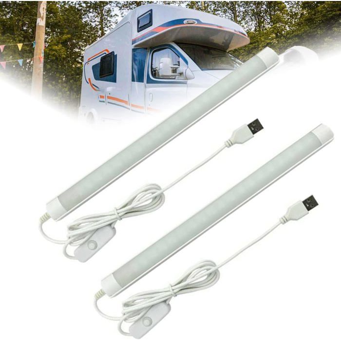 Lampe LED sous Placard 3W Alimentée par USB - Réglette Lumineuse pour Cuisine Vitrine Camping-Car Caravane et Van