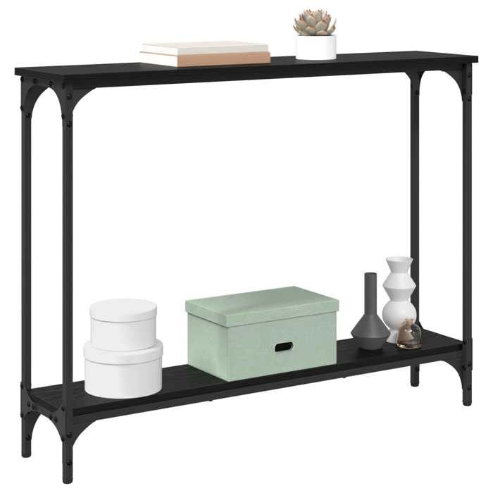 Les SoldesTable console 1 pc Table dAppoint pour Couloir Chêne noir 100x22 5x75 cm Bois dingénierie zvp60x