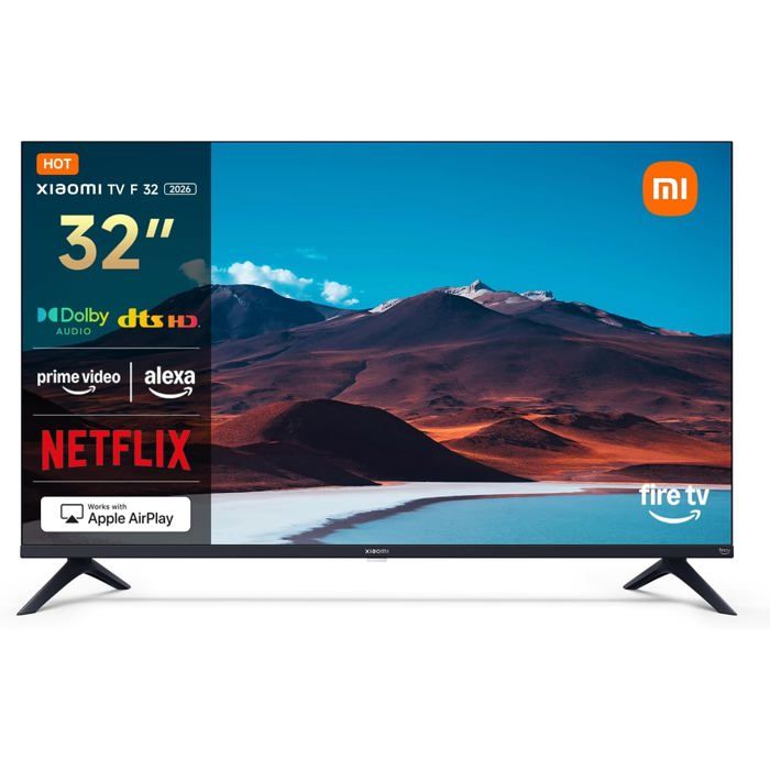 TV F 32 Pouces HD Smart TV Contrôle Vocal Alexa Dolby Audio DTS Virtual X DTS HD Compatible AirPlay Téléviseur Connecté HD TV
