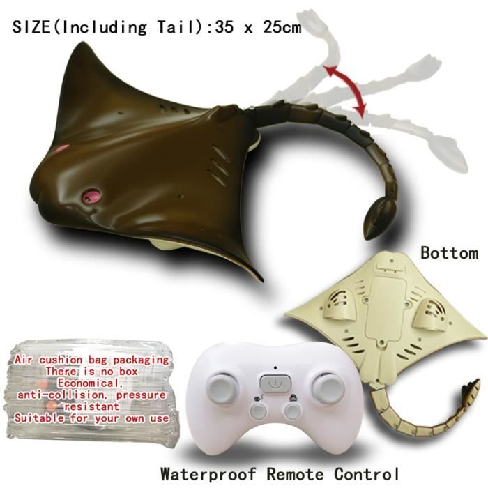 Jouet RC Raie Manta Étanche - Télécommande 2.4G, Simulation Nage - Cadeau Enfant