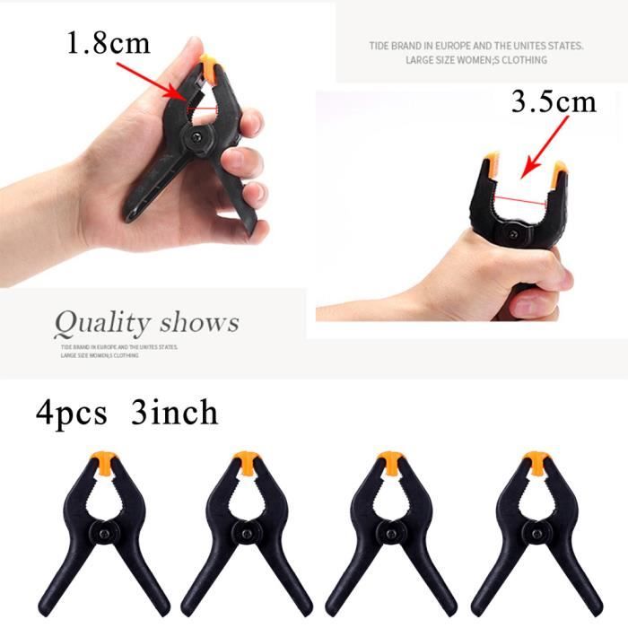 Lot de 10 pinces à ressort en plastique, 6 pouces, très résistantes, en