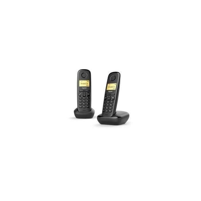 Téléphone sans fil Gigaset A170 Duo noir - 3 lignes - Haut-parleur - Bluetooth - Réduction du bruit