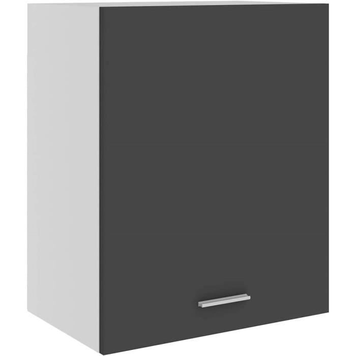 VidaXL Armoire Suspendue Verre 60x31x60 Cm - Placard Murale Cuisine Blanc Brillant Avec 2 Étagères