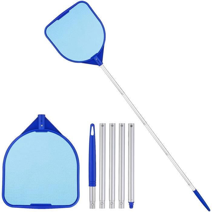 CHUANGOU Épuisette De Surface Pour Piscine Avec Manche 1,22m - Filet Piscine Nettoyage Feuilles
