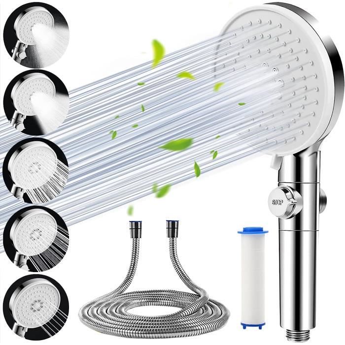 Tuyau D'Arrosage Extensible 15m, Tuyau D'Arrosage Spirale Avec 8 Modes Pistolet D'arrosage, Pistolet Arrosoir Pour Le Lavage Des Voitures, Les Jardins, Les Plantes, Les Animaux Domestiques (15 M