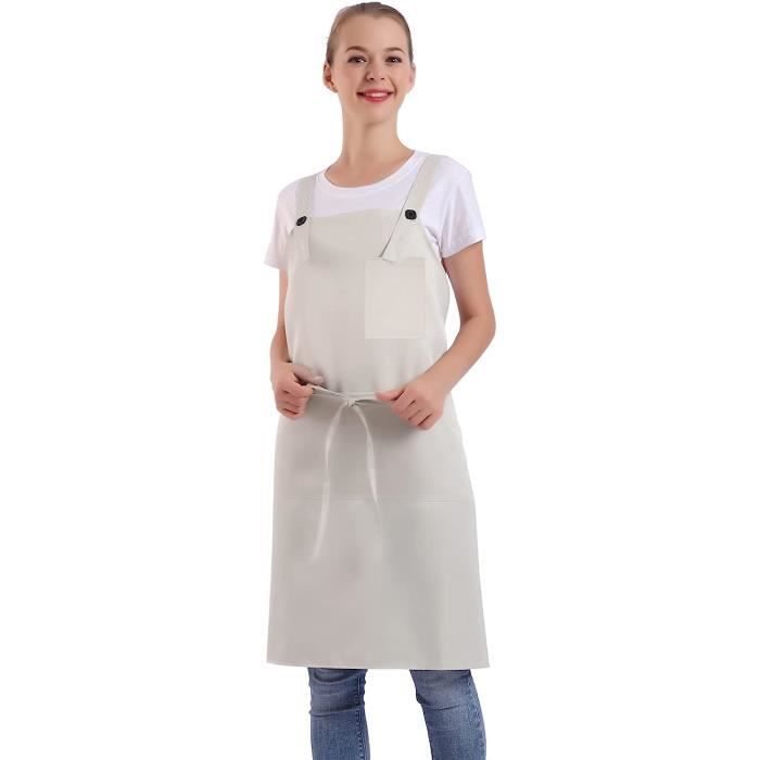 Tablier Dos-H Réglable - Homme/Femme, 3 Poches, Tissu Coton/polyester | 12 Coloris Disponibles