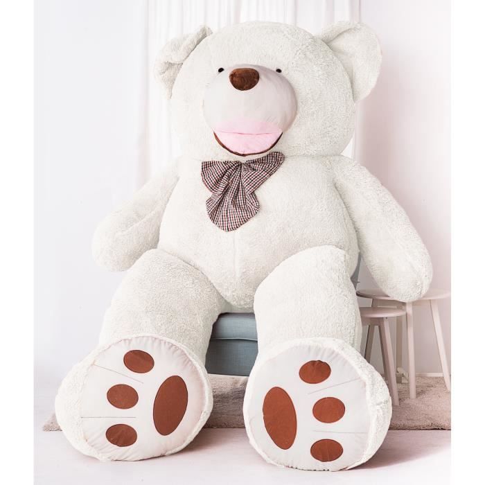 DEAR BEAR Ours en Peluche geante XXL Amigo 350cm Blanc Cdiscount Jeux Jouets