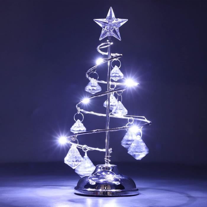 Sapin De Noël En Fer Plaqué Sapin De Noël En Cristal Éclairé Par Led