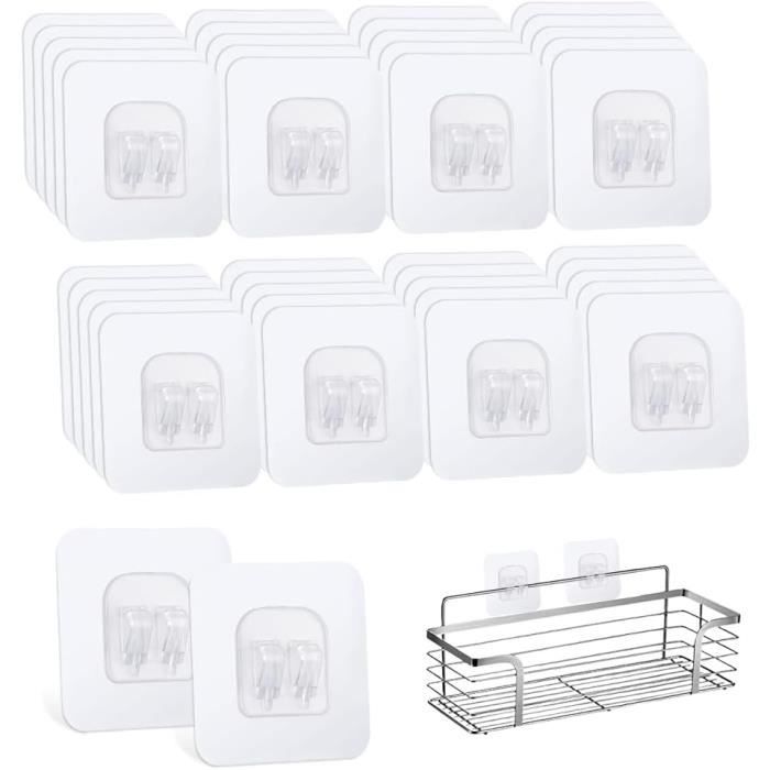 AOROPS Lot De 18 Crochets Muraux Adhésifs Noirs – Sans Perçage, 5 Kg De Charge, Pour Cuisine Et Salle De Bain