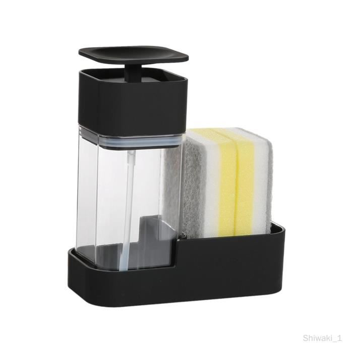 Distributeur De Savon Et Porte-éponges IDesign Forma - Noir Mat/transparent - 15x7,5x20,5 Cm