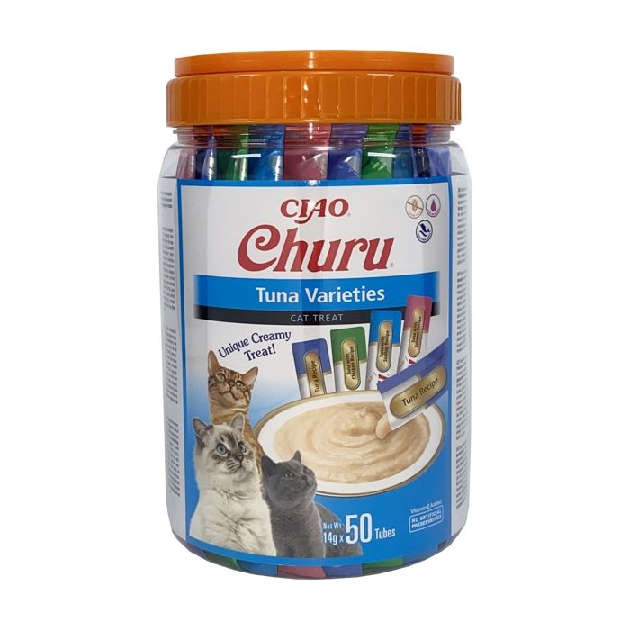 INABA - Variétés Churu de thon pour chats 50 sticks de 14g