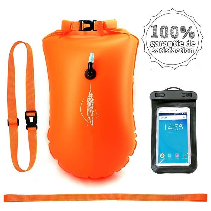 Bouée De Natation et Sac Sec avec Housse de téléphone Portable Gratuite - sécurité pour la Natation, l'eau Libre et Le Triathlon. de