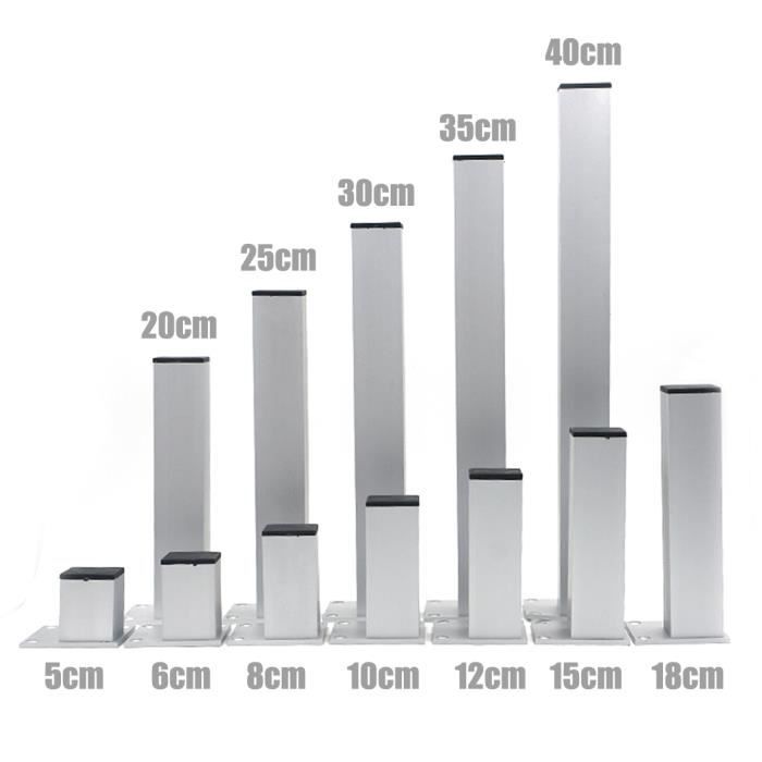 4pcs 30cm Meubles Pieds Cabinet Pieds En Aluminium Pied En Metal