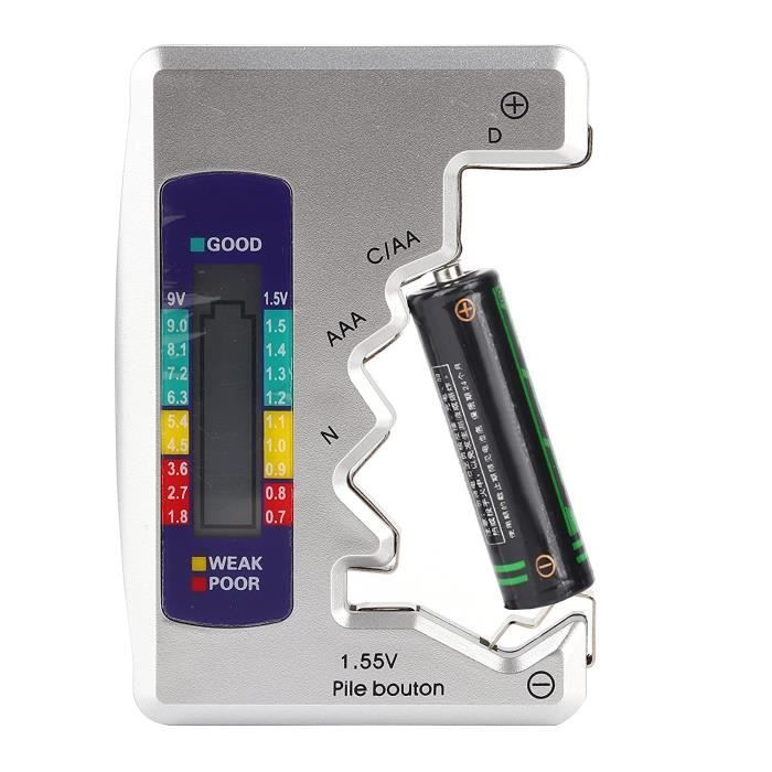 Testeur de piles numérique, testeur de batterie domestique universel pour  piles bouton AAA AA C D 9V 1.5V (Modèle : BT-168D)[7] - Cdiscount Bricolage