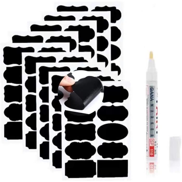 24 étiquettes Autocollantes Tableau Noir Réutilisables - Imperméables, Neuf
