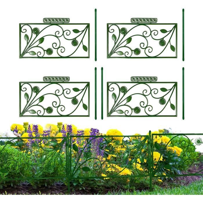 Relaxdays Clôture De Jardin En Métal GOTH - Kit Complet De 4