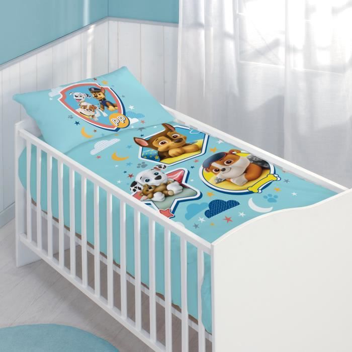 Parure de lit b b 100 flanelle de coton PAT PATROUILLE R VE