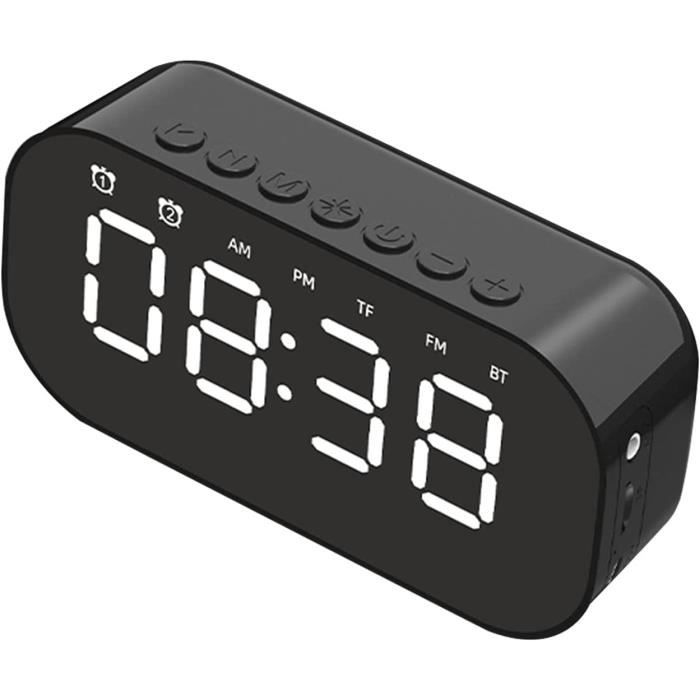 Réveil Led Horloge Numérique Haut-Parleurs Bluetooth Sans Fil Prise En