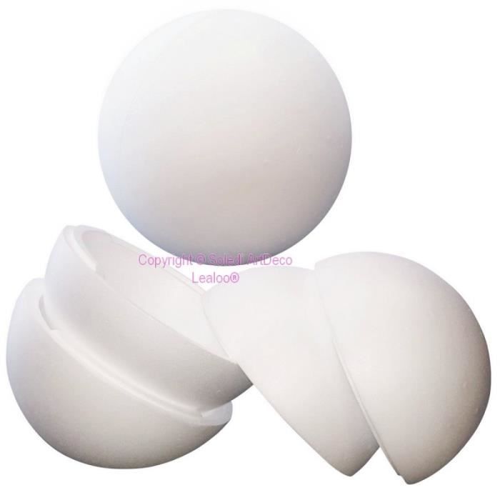 Boule Polystyrène 40 Cm – 2 Hémisphères Creux, Idéale Pour DIY, Déco & Artisanat