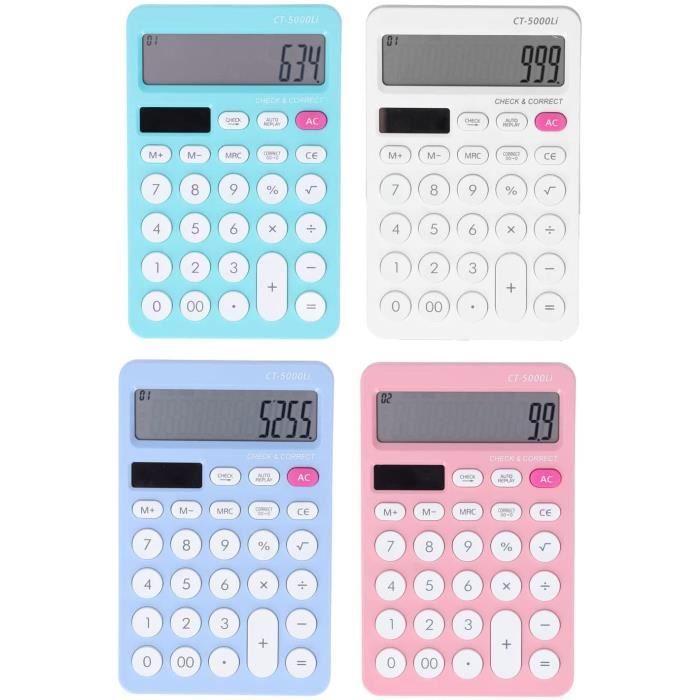 GENIE 212 B Calculatrice De Poche à 12 Chiffres Double Alimentation Solaire Et Batterie - Bleu Rétro