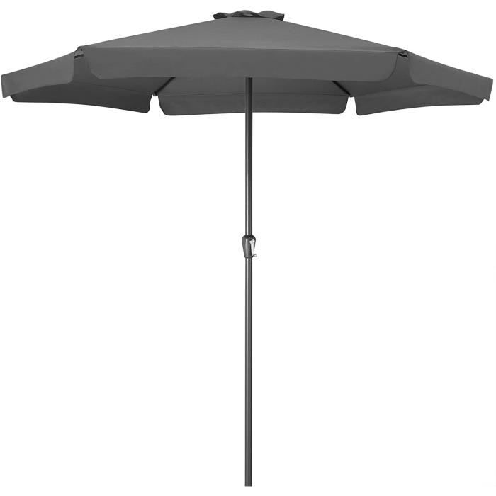 Parasol Inclinable Aluminium 350 Cm - Protection UV40+ Avec Manivelle, Toile Déperlante Et Ventilation Anti-Vent, Idéal Balcon Et Terrasse