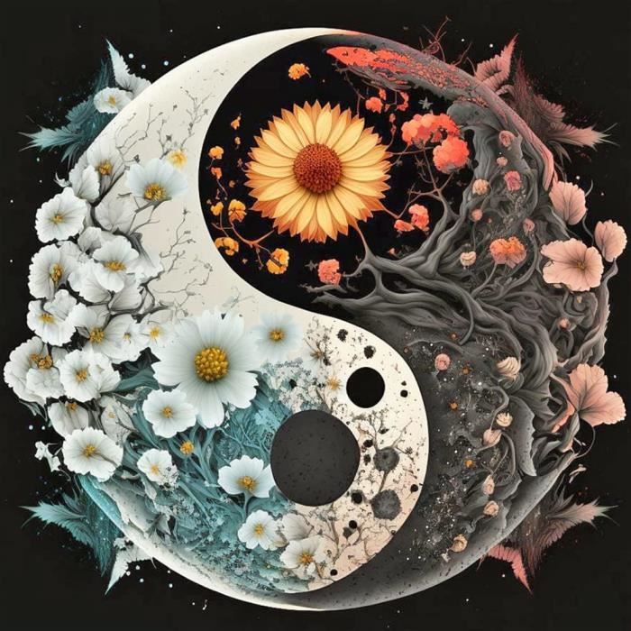 LWLFC Diamond Painting Yin Yang 30x40cm - 5D Diamant Malerei Set Für Erwachsene